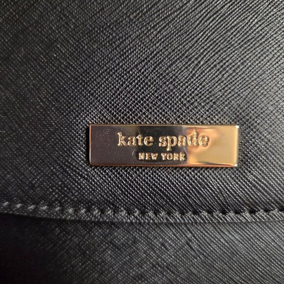 EUC Kate Spade Saffiano Leather Satchel bag Black 2way - Picture 3 of 14